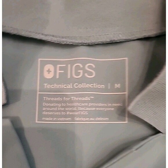Figs Scrubs Womens Medium Top Agua Teal Work Uniform Medical Blue - Picture 5 of 10